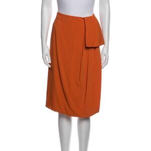90s GIORGIO ARMANI Pleated Accents Knee-Length Skirt Size: M | US6, IT42